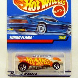 Hot Wheels Turbo Flame #369 White Die-Cast Car 1998